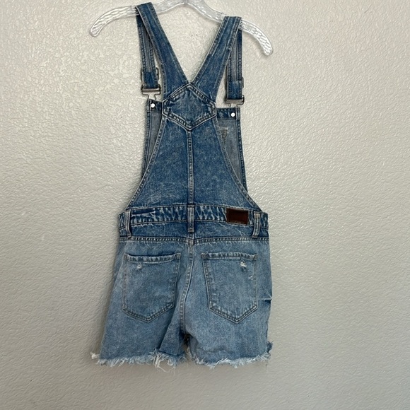 Hidden Jeans Frayed Acid Wash Jean Overalls Size S - Picture 5 of 7